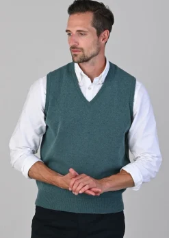 Leven 2 Ply Lambswool Slipover - Caspian