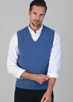 Leven 2 Ply Lambswool Slipover - Jeans