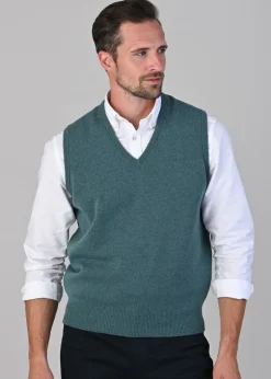 Leven 2 Ply Lambswool Slipover - Caspian