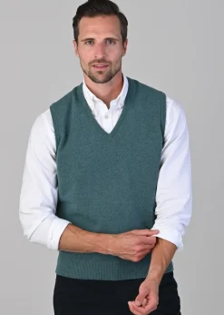 Leven 2 Ply Lambswool Slipover - Caspian