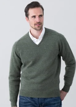Leven 2 Ply Lambswool V-Neck - Landscape