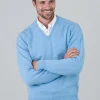 Leven 2 Ply Lambswool V-Neck - Horizon