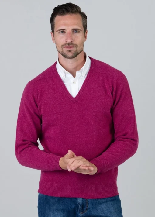 Leven 2 Ply Lambswool V-Neck - Vegas