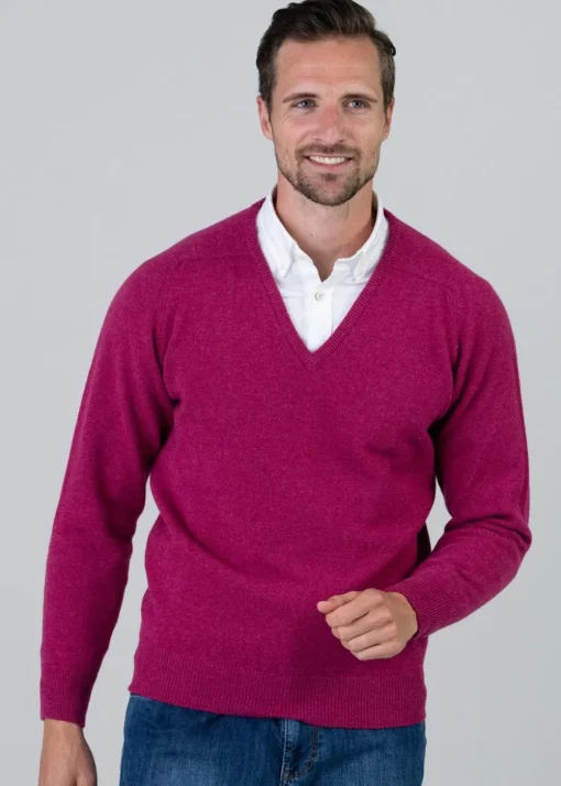 Leven 2 Ply Lambswool V-Neck - Vegas