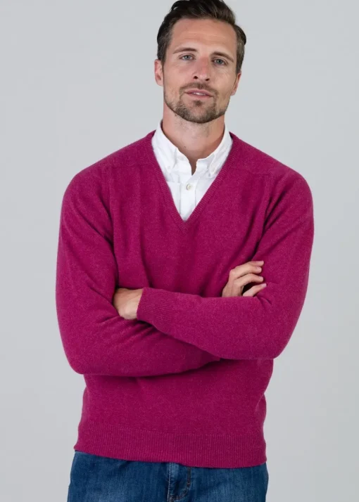 Leven 2 Ply Lambswool V-Neck - Vegas