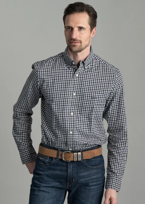 Light Twill Gingham Shirt - Sailor Navy