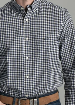 Light Twill Gingham Shirt - Sailor Navy