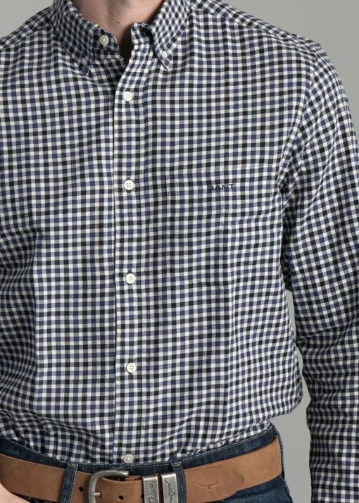 Light Twill Gingham Shirt - Sailor Navy