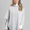 Lindsey Lambswool Poncho - Zinc