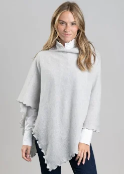 Lindsey Lambswool Poncho - Zinc