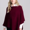 Lindsey Lambswool Poncho - Bordeaux