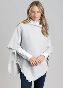 Lindsey Lambswool Poncho - Zinc