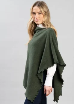 Lindsey Lambswool Poncho - Rosemary
