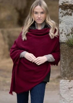 Lindsey Lambswool Poncho - Bordeaux