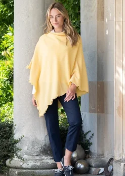 Lindsey Lambswool Poncho - Solar