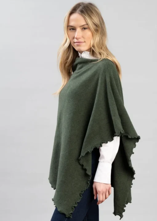 Lindsey Lambswool Poncho - Rosemary