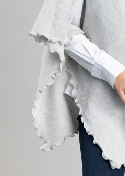 Lindsey Lambswool Poncho - Zinc