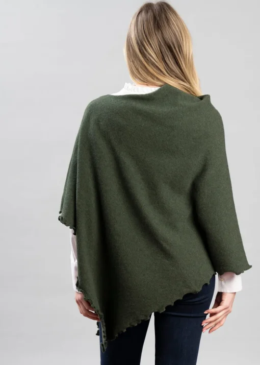 Lindsey Lambswool Poncho - Rosemary