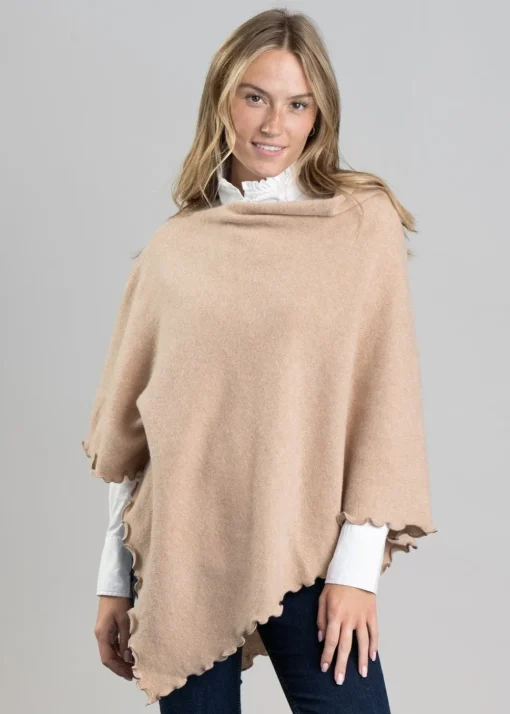 Lindsey Lambswool Poncho - Oatmeal