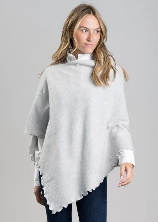 Lindsey Lambswool Poncho - Zinc
