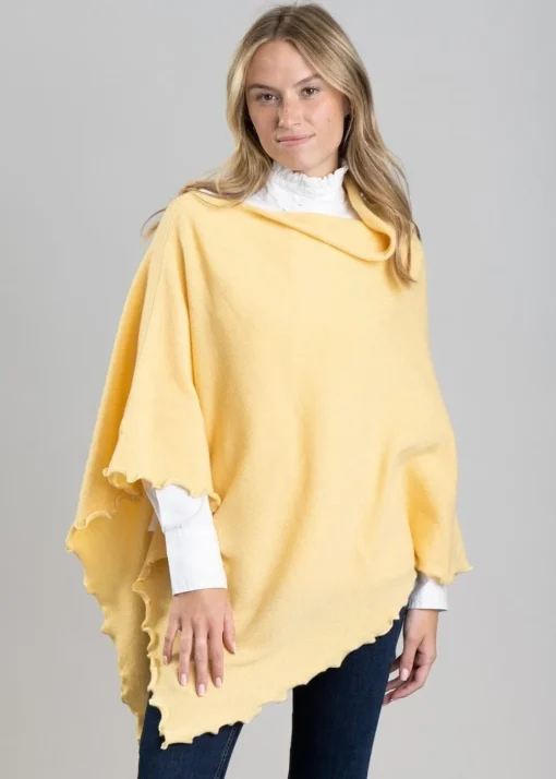 Lindsey Lambswool Poncho - Solar