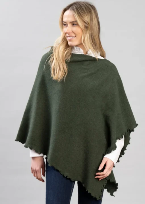 Lindsey Lambswool Poncho - Rosemary