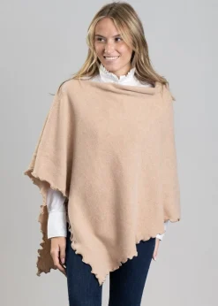 Lindsey Lambswool Poncho - Oatmeal