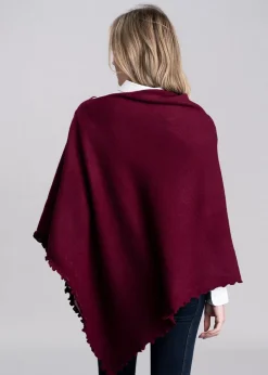 Lindsey Lambswool Poncho - Bordeaux