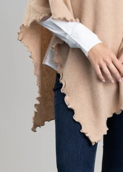 Lindsey Lambswool Poncho - Oatmeal