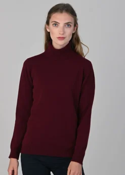 Lindsey Lambswool Roll Neck - Bordeaux