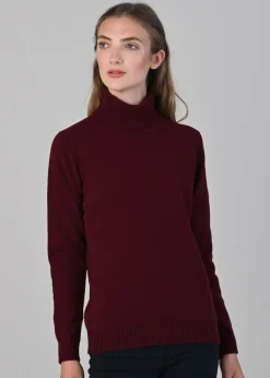 Lindsey Lambswool Roll Neck - Bordeaux