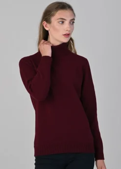 Lindsey Lambswool Roll Neck - Bordeaux