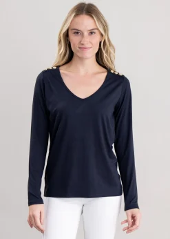 Long Sleeve V-Neck T-Shirt - Ink Navy