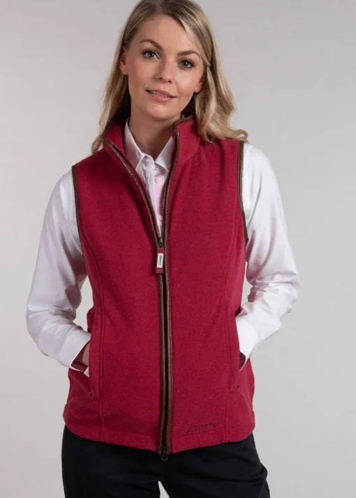 Lyndon Fleece Gilet - Pomegranate