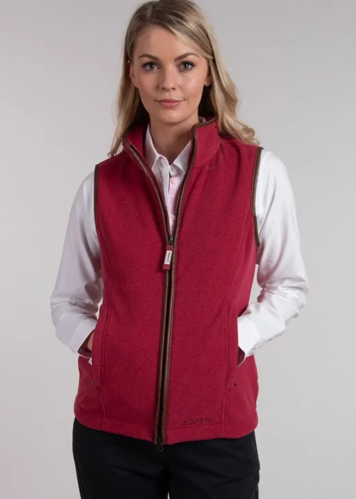 Lyndon Fleece Gilet - Pomegranate