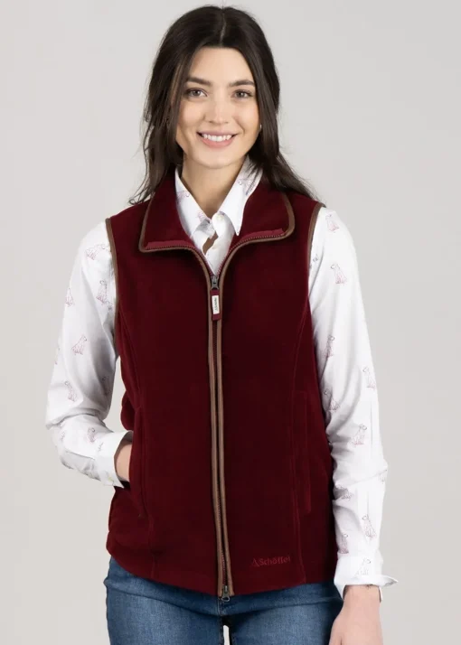Lyndon Fleece Gilet - Claret