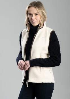 Lyndon Retro Fleece Gilet - Ecru