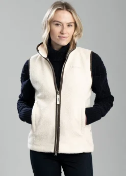 Lyndon Retro Fleece Gilet - Ecru