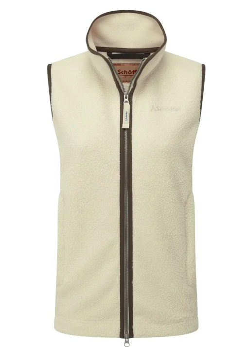 Lyndon Retro Fleece Gilet - Ecru