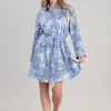 Magnolia Shirt Dress - Dove Blue