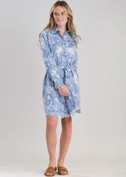 Magnolia Shirt Dress - Dove Blue