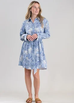 Magnolia Shirt Dress - Dove Blue