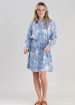 Magnolia Shirt Dress - Dove Blue