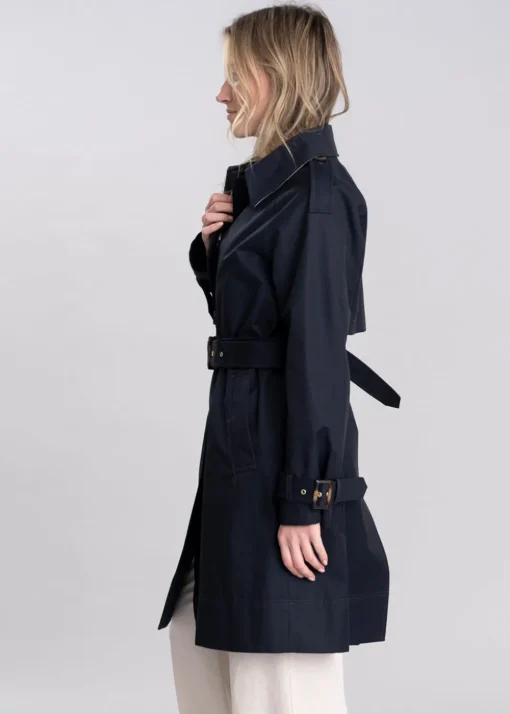 Maia Showerproof Jacket - Dark Navy and Rosemary Tartan