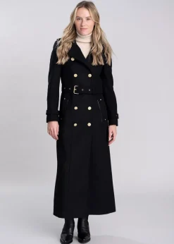 Marlborough Trench Coat Full Length - Soft Black