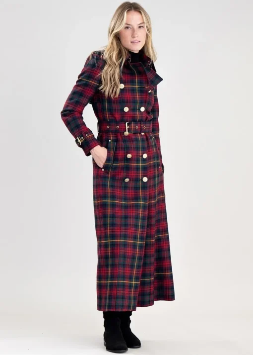 Marlborough Trench Coat Full Length - Logan Tartan