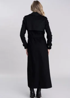 Marlborough Trench Coat Full Length - Soft Black