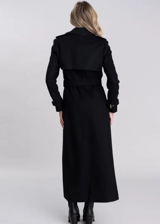 Marlborough Trench Coat Full Length - Soft Black