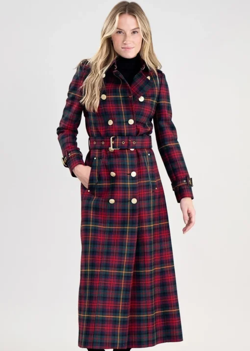 Marlborough Trench Coat Full Length - Logan Tartan