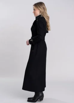 Marlborough Trench Coat Full Length - Soft Black